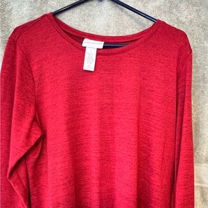 Alfred Dunner nice red sweater top size large